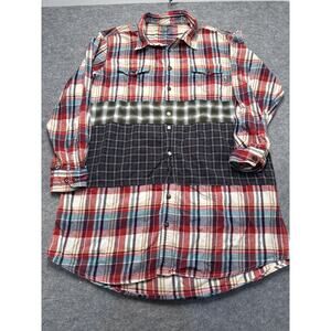 Rebetty Upcycled Patchwork Flannel Shirt XXL Plaid Oversized Grunge Style
